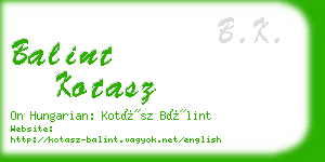 balint kotasz business card